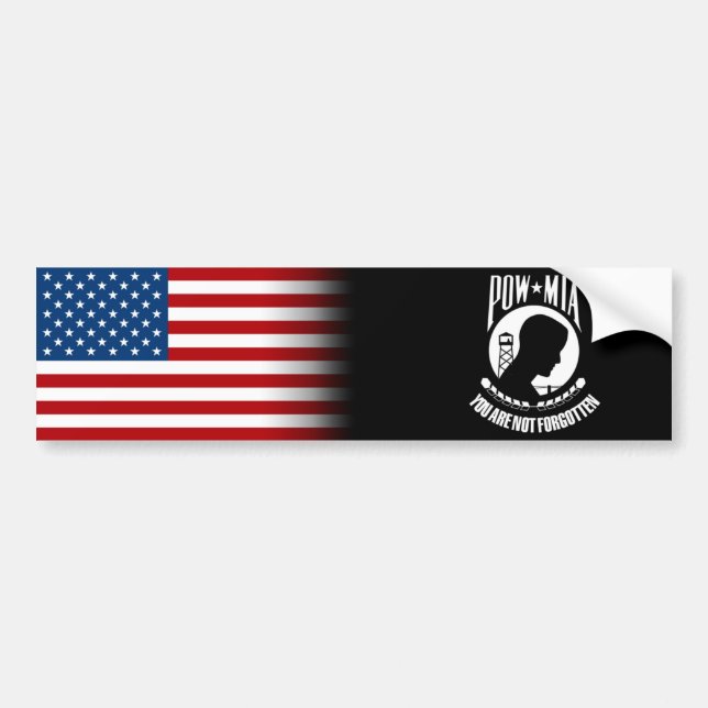 POW MIA Prisoner of War Memorial Day Veteran's Day Bumper Sticker (Front)