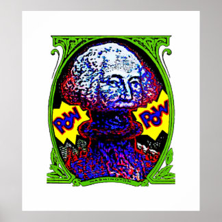 POW!! Money blows up POSTER White background cheap