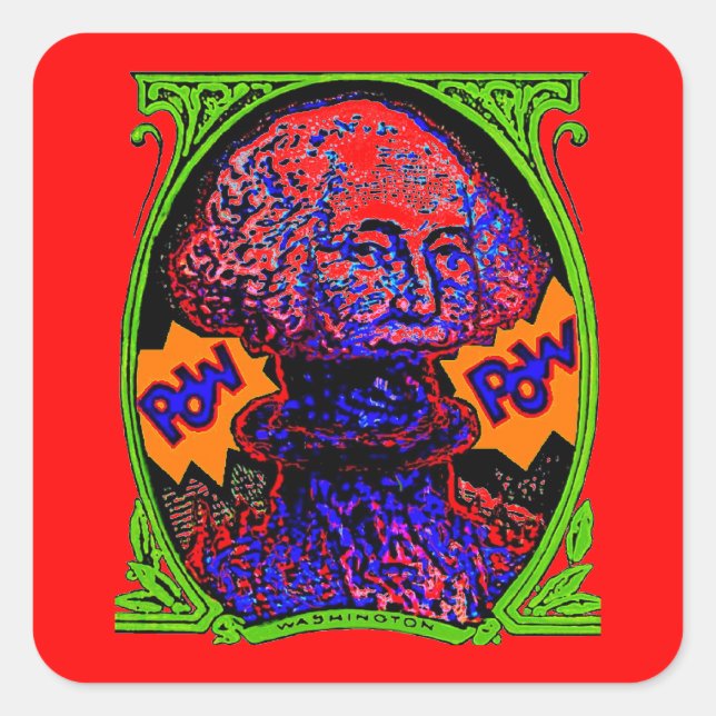POW!! Money blows up Square Sticker (Front)
