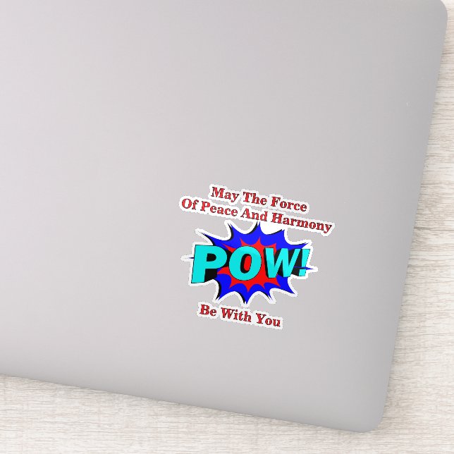 POW! Peace And Harmony Custom-Cut Vinyl Sticker (Detail)