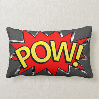 POW! - Superhero Comic Book Bubble - Custom BG Lumbar Pillow