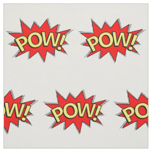 POW! - Superhero Comic Book Red/Yellow Bubble Fabric
