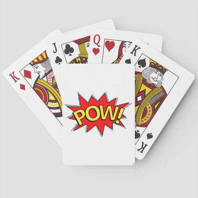 POW! - Superhero Comic Book Red/Yellow Bubble Playing Cards (Back)