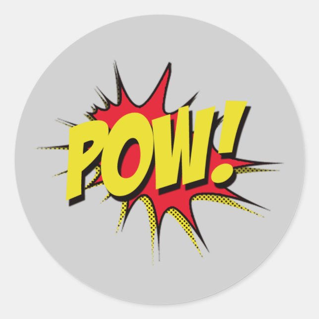 Pow! Superhero Party Stickers (Front)