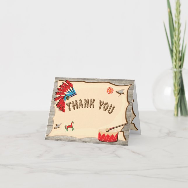 Pow Wow American Indian Merci cartes de notes (Devant)