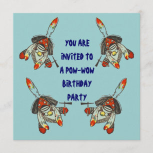 POW-WOW BIRTHDAY PARTY INVITATION ~ EZ2 CUSTOMIZE
