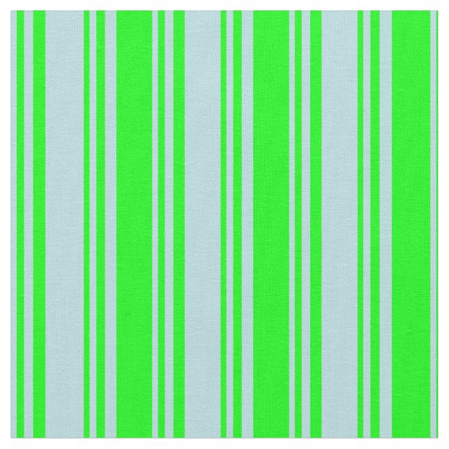 Powder Blue and Lime Coloured Lined Pattern Fabric (Close Up)
