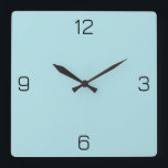 Powder Blue B0E0E6 Colour - Option to Add Name Square Wall Clock<br><div class="desc">Add a name, initials or some text, or keep the colour alone. Colour coordinates with other items in the store based on the name and the HEX code (six-digit hex triplet) shown. Use this code to mix, match and customize any other item to go with this, or to add to...</div>