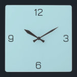 Powder Blue B0E0E6 Colour - Option to Add Name Square Wall Clock<br><div class="desc">Add a name, initials or some text, or keep the colour alone. Colour coordinates with other items in the store based on the name and the HEX code (six-digit hex triplet) shown. Use this code to mix, match and customize any other item to go with this, or to add to...</div>