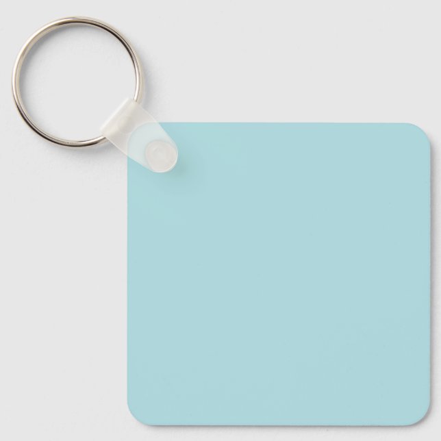 Powder Blue B0E0E6 Solid Colour Design Keychain (Front)
