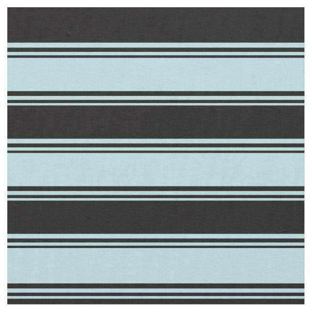 Powder Blue & Black Coloured Striped Pattern Fabric (Close Up)