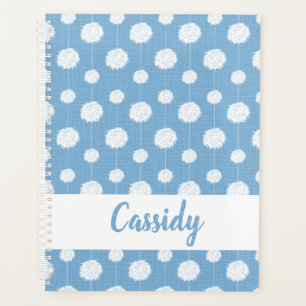 Powder Blue Cheerleader Pom Pom Pattern Planner