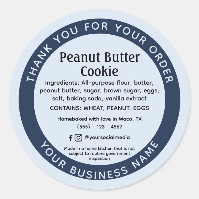 Powder Blue Cottage Law Food Ingredient Sticker (Front)