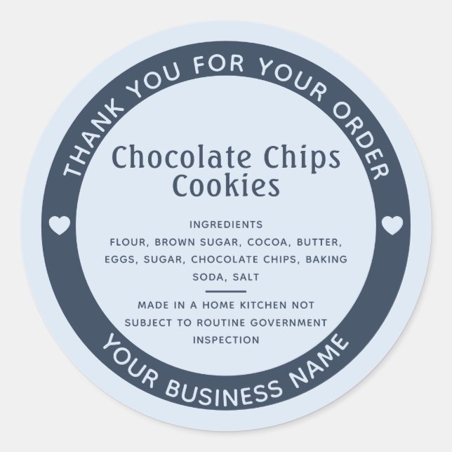 Powder Blue Cottage Law Ingredient Cookie Sticker (Front)