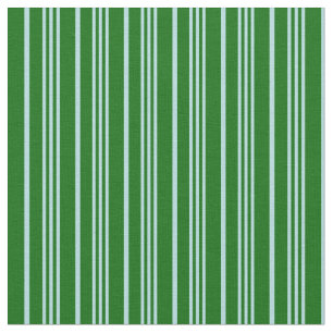 Powder Blue & Dark Green Coloured Lines Pattern Fabric