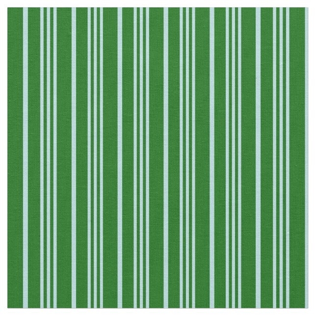 Powder Blue & Dark Green Coloured Lines Pattern Fabric (Close Up)