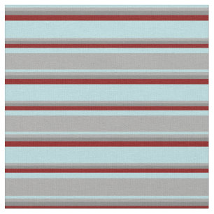 Powder Blue, Dark Grey, Grey & Maroon Lines Fabric