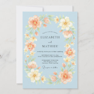 Powder Blue Delicate Spring Wedding Invitation