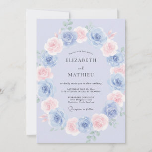 Powder Blue Ethereal Romantic Wedding Invitation