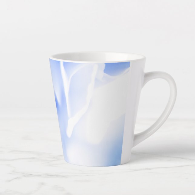 Powder Blue Floral Print Latte Mug (Right)