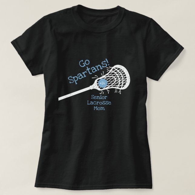 Powder Blue Go Team Lacrosse Mom T-Shirt (Design Front)
