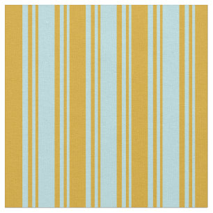 Powder Blue & Goldenrod Lines/Stripes Pattern Fabric