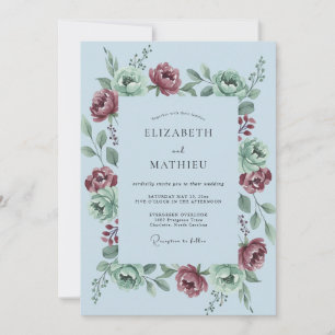 Powder Blue Grandiose Winter Wedding Invitation