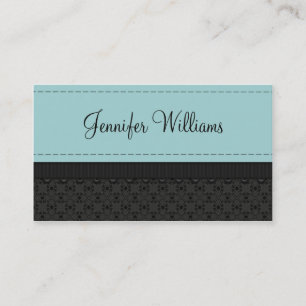 Powder Blue Label Ribbon Business Cards
