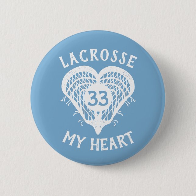 Powder Blue Lacrosse My Heart Button (Front)