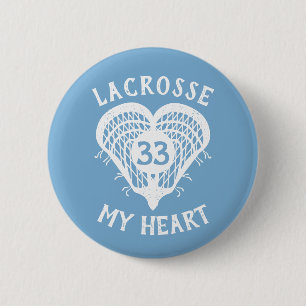 Powder Blue Lacrosse My Heart Button