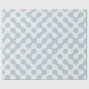 Powder Blue Mid Century Organic Geometric Dots Wrapping Paper