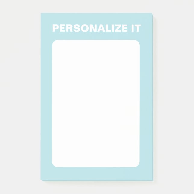 Powder Blue Modern Personalized Versatile Post-it Notes (Front)