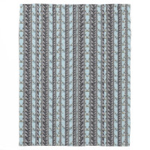 Powder Blue Poppies Multi Orchid Stripe Blanket