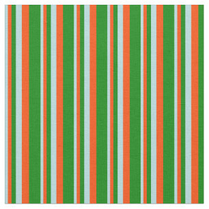 Powder Blue, Red & Green Coloured Stripes Fabric