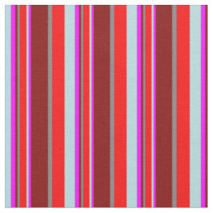 Powder Blue, Red, Grey, Maroon & Fuchsia Pattern Fabric