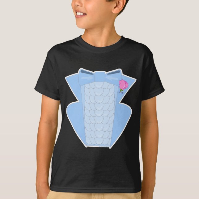 Powder Blue Ruffle Tuxedo T-Shirt (Front)