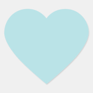 Powder Blue Solid Colour Design (B0E0E6) Template Heart Sticker
