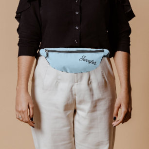 Powder Blue Stylized Bridesmaid Name Fanny Pack
