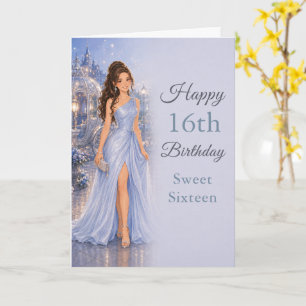 Powder Blue Sweet Sixteen Birthday Card