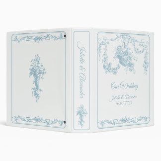 Powder Blue Toile de Jouy Wedding Cherubin Binder