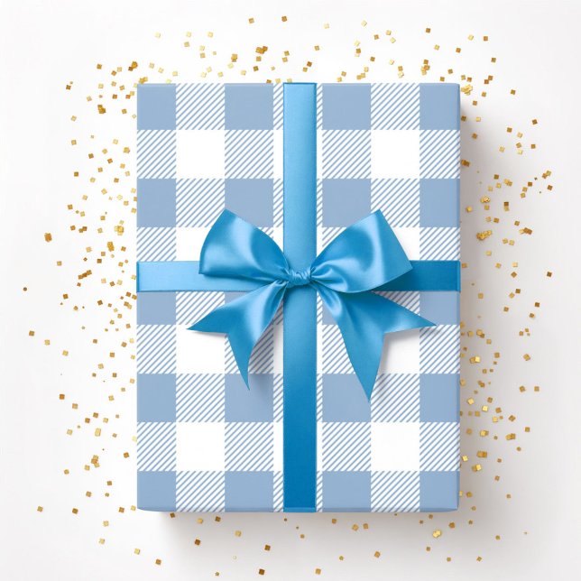 Powder Blue White Plaid Pattern Wrapping Paper (Powder Blue White Plaid Pattern Wrapping Paper)