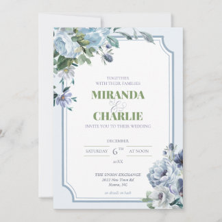 Powder Blue Winter Wedding Invitation
