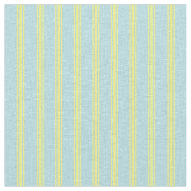 Powder Blue & Yellow Pattern Fabric (Close Up)