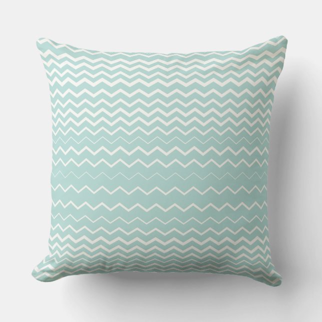 Powder Blue Zigzags  Throw Pillow (Front)