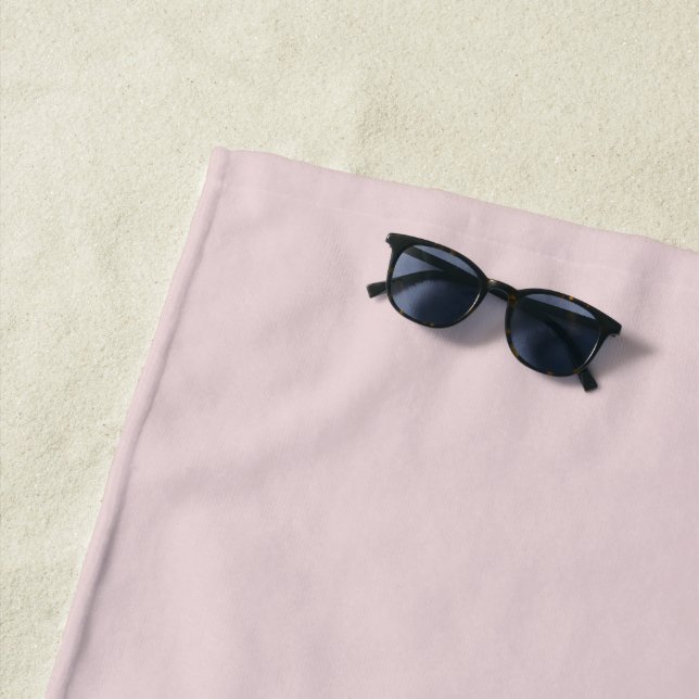 Powder Blush Pink Solid Colour Beach Towel (In Situ)