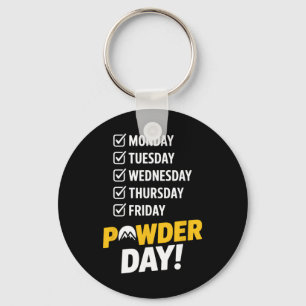 Powder Day Checklist Weekend Ski Resort Snowboard  Keychain