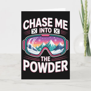 Powder Day For Men And Women. Funny Skiing _8 Card