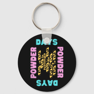 Powder Days Snowboarding Park Skiing Lift Outdoors Keychain