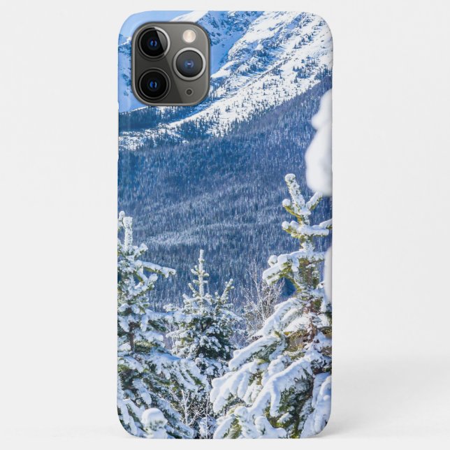 Powder Forest // Blue Snow Cap Mountain Case-Mate iPhone Case (Back)