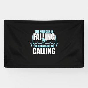 Powder Is Falling Snowboard Banner